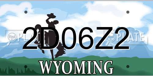 2D06Z2 Wyoming License Plate