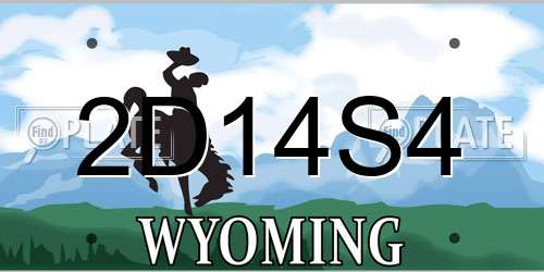 2D14S4 Wyoming License Plate