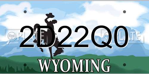 2D22Q0 Wyoming License Plate