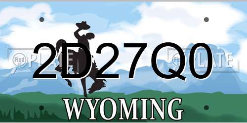 2D27Q0 Wyoming License Plate