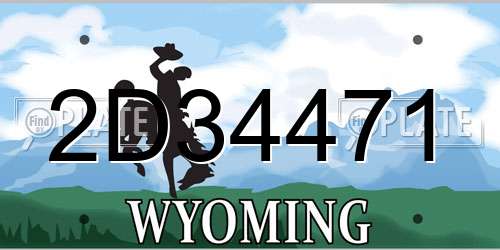 2D34471 Wyoming License Plate
