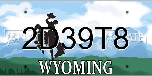 2D39T8 Wyoming License Plate