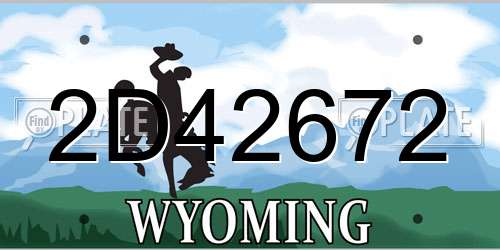 2D42672 Wyoming License Plate