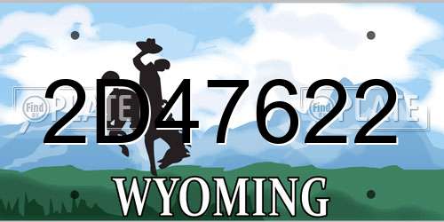 2D47622 Wyoming License Plate