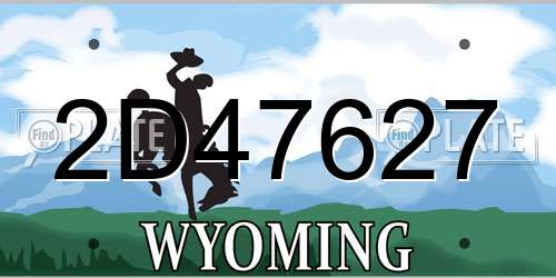 2D47627 Wyoming License Plate