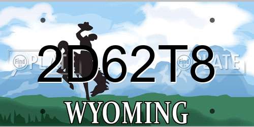 2D62T8 Wyoming License Plate