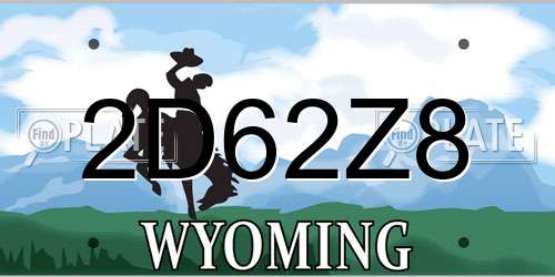 2D62Z8 Wyoming License Plate