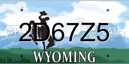 2D67Z5 Wyoming License Plate