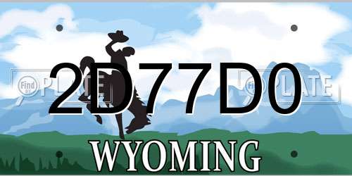 2D77D0 Wyoming License Plate