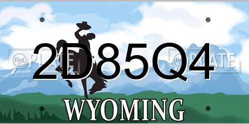 2D85Q4 Wyoming License Plate