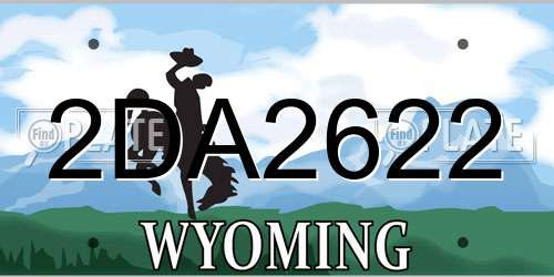 2DA2622 Wyoming License Plate