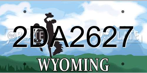 2DA2627 Wyoming License Plate