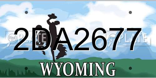 2DA2677 Wyoming License Plate