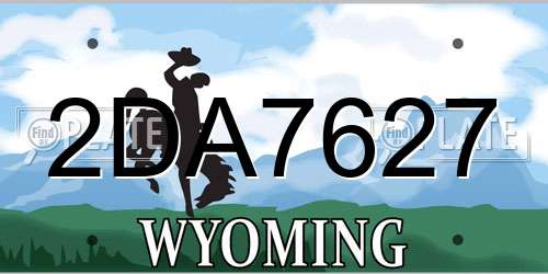2DA7627 Wyoming License Plate