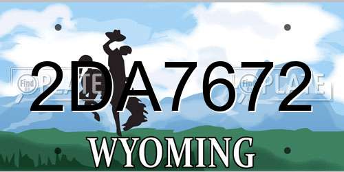 2DA7672 Wyoming License Plate