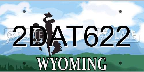 2DAT622 Wyoming License Plate
