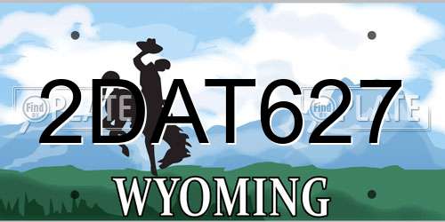 2DAT627 Wyoming License Plate