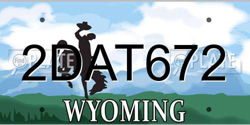 2DAT672 Wyoming License Plate