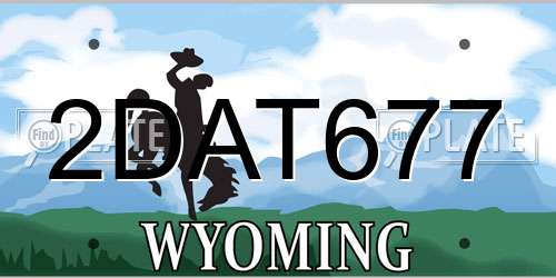 2DAT677 Wyoming License Plate