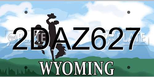 2DAZ627 Wyoming License Plate