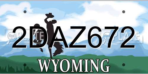 2DAZ672 Wyoming License Plate