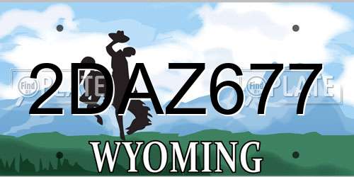 2DAZ677 Wyoming License Plate