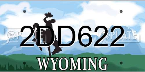 2DD622 Wyoming License Plate