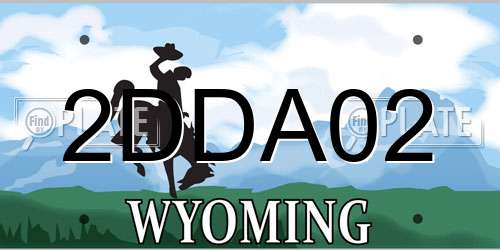 2DDA02 Wyoming License Plate