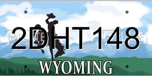 2DHT148 Wyoming License Plate