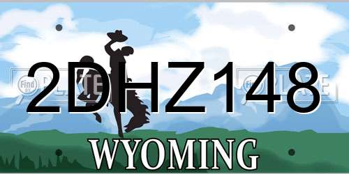 2DHZ148 Wyoming License Plate