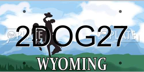 2DOG27 Wyoming License Plate