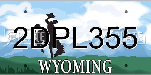 2DPL355 Wyoming License Plate