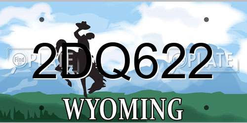2DQ622 Wyoming License Plate
