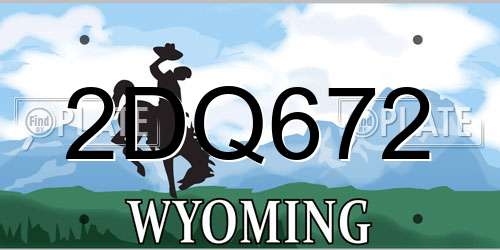 2DQ672 Wyoming License Plate