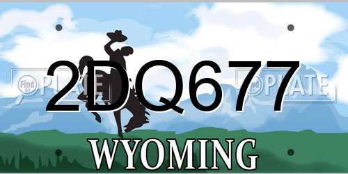 2DQ677 Wyoming License Plate