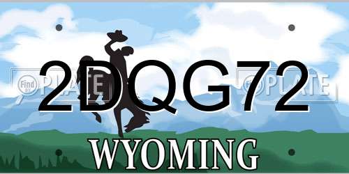 2DQG72 Wyoming License Plate
