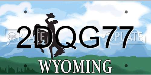 2DQG77 Wyoming License Plate