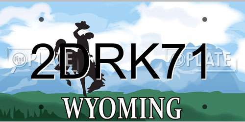 2DRK71 Wyoming License Plate