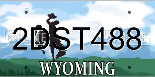 2DST488 Wyoming License Plate