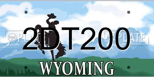 2DT200 Wyoming License Plate