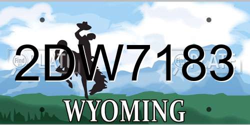 2DW7183 Wyoming License Plate
