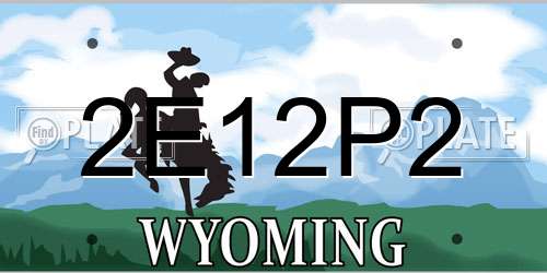 2E12P2 Wyoming License Plate