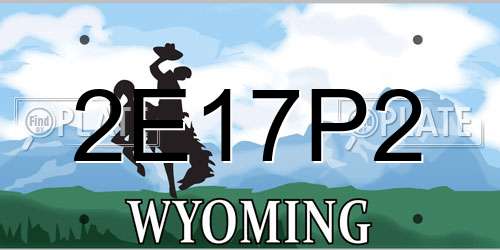 2E17P2 Wyoming License Plate