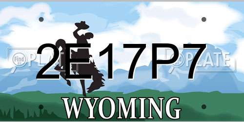 2E17P7 Wyoming License Plate