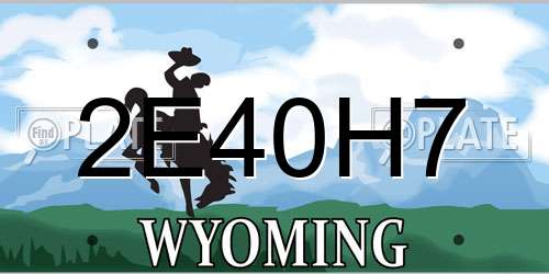 2E40H7 Wyoming License Plate