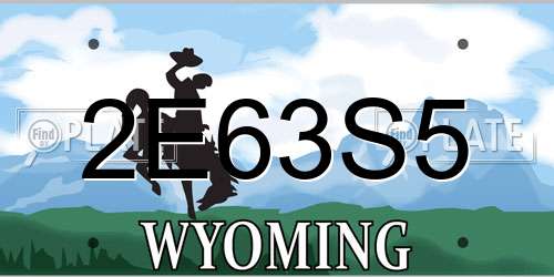 2E63S5 Wyoming License Plate