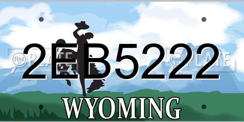 2EB5222 Wyoming License Plate