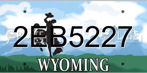 2EB5227 Wyoming License Plate