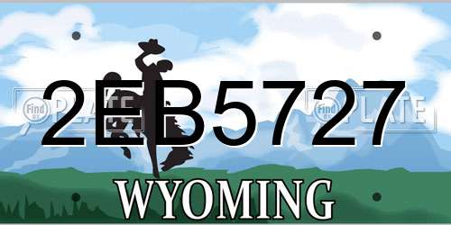 2EB5727 Wyoming License Plate