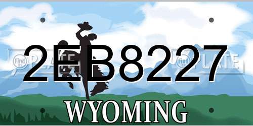 2EB8227 Wyoming License Plate